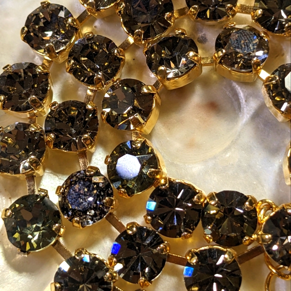 Black Diamond Crystal Necklace in 14k Gold Plated or Sterling Silver Plated-new - Picture 8 of 8